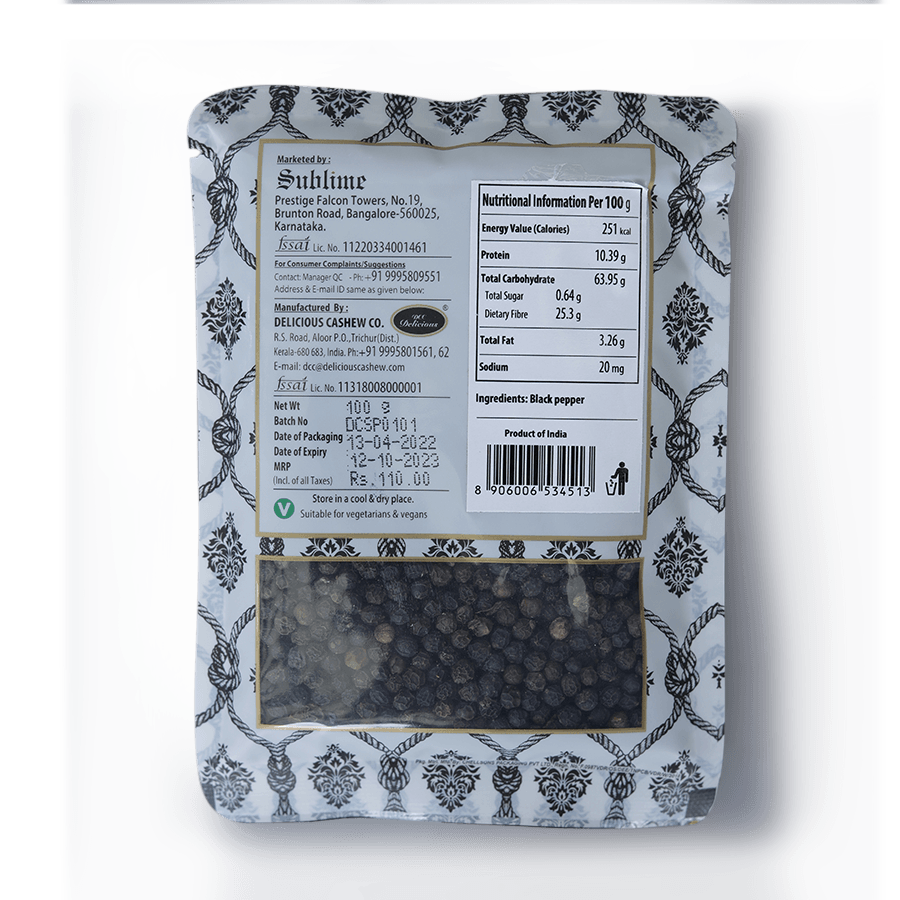 Buy Black Pepper Whole Black Pepper Sublime House of Tea